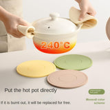 3Pcs Thickened Pot Holders, Silicone Trivets, Non-Slip Heat Resistant Pads,  for Kitchen Hot Pots and Pans(3 Colors)