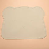 Silicone Placemats for Dining Table, Washable Easy Plate Mat Bear Placemat for Kids Dinner Easy to Clean Pet Placemat(Brown) In Australia - Darrahopens