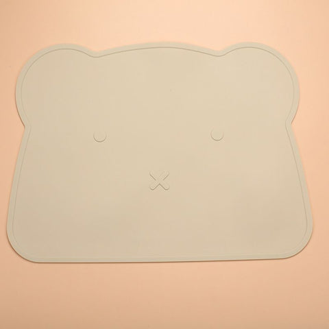 Silicone Placemats for Dining Table, Washable Easy Plate Mat Bear Placemat for Kids Dinner Easy to Clean Pet Placemat(Brown) In Australia - Darrahopens