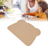 Silicone Placemats for Dining Table, Washable Easy Plate Mat Bear Placemat for Kids Dinner Easy to Clean Pet Placemat(Brown) In Australia - Darrahopens