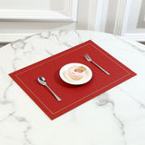 Place mat Dining Table Place Mats Double-Sided Two-Color Leather Placemats Squar Insulated Table Mat Coaster Bowl Mat（4pcs）
