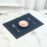 Place mat Dining Table Place Mats Double-Sided Two-Color Leather Placemats Squar Insulated Table Mat Coaster Bowl Mat（4pcs）
