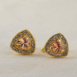 Fancy Unique Elegant Sparkling Luxury Gem Stone Cufflinks for men in Triangle - Perfect for Wedding, Formal, Suits, Business