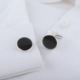 Cufflinks for Men Classic Wedding Business Shirt Cuff Links Silver Gold Black Set Gifts with Box （2pcs）