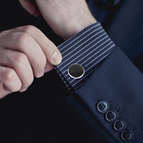 Cufflinks for Men Classic Wedding Business Shirt Cuff Links Silver Gold Black Set Gifts with Box （2pcs）