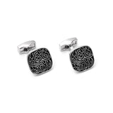 Mens Cuff Links Shirts, Cufflinks Silver Rectangle Stainless Steel Suit Tuxedo Accessories Women Jewelry Black for Wedding
