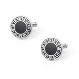 Cufflinks for Men Sterling Silver | Plated Round Pearl Cufflinks for Marriage/Wedding/Anniversary/Business Men's Round Enamel In Australia - Darrahopens