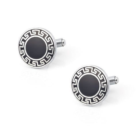 Cufflinks for Men Sterling Silver | Plated Round Pearl Cufflinks for Marriage/Wedding/Anniversary/Business Men's Round Enamel In Australia - Darrahopens
