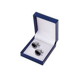 Cufflinks for Men Sterling Silver | Plated Round Pearl Cufflinks for Marriage/Wedding/Anniversary/Business Men's Round Enamel