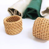 2Pcs Straw Napkin Rings Hand Decor Handmade Rings Rattan Napkin Buckles Woven Napkin Ring Serviette Supplies