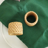 2Pcs Straw Napkin Rings Hand Decor Handmade Rings Rattan Napkin Buckles Woven Napkin Ring Serviette Supplies