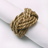 Round Woven Napkin Ring Set of 12 Water Hyacinth Napkins Rings, Rustic Handmade Braided Grass Farmhouse Napkin Holder for Wedding In Australia - Darrahopens