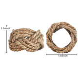 Round Woven Napkin Ring Set of 12 Water Hyacinth Napkins Rings, Rustic Handmade Braided Grass Farmhouse Napkin Holder for Wedding