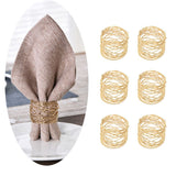 Napkin Rings,Christmas Table Decoration Golden Round Mesh Napkin Rings- Set of 12 for Weddings Dinner Parties or Every Day Use