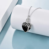 Necklace for Ashes Sterling Silver Cremation Jewelry with Crystal Funnel Filler Memorial Jewelry Gifts for Women Girls （2pcs）