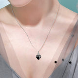 Necklace for Ashes Sterling Silver Cremation Jewelry with Crystal Funnel Filler Memorial Jewelry Gifts for Women Girls （2pcs）