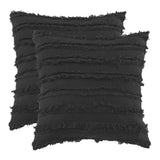 bedding Black Throw Pillow Covers for Couch Sofa Bed, Cotton Linen Decorative Pillows Cushion Covers,Set of 2,No Inserts