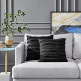 bedding Black Throw Pillow Covers for Couch Sofa Bed, Cotton Linen Decorative Pillows Cushion Covers,Set of 2,No Inserts