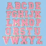 A-Z Gold Glitters & Pink Initial Patches,Adhesive Sticker Letter Patch for Team Costume Decoration Repair Patches（Pink A-Z） In Australia - Darrahopens