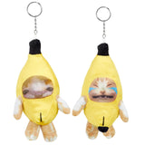 Sound Making Banana Cat Keychain Happy Funny Crying Banana Cat Plush Keychain （Two different expressions） In Australia - Darrahopens