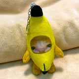 Sound Making Banana Cat Keychain Happy Funny Crying Banana Cat Plush Keychain （Two different expressions） In Australia - Darrahopens