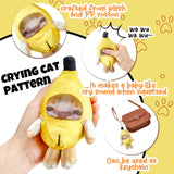 Sound Making Banana Cat Keychain Happy Funny Crying Banana Cat Plush Keychain （Two different expressions） In Australia - Darrahopens