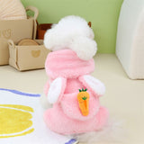 Easter Dog Bunny Costume Outfit Rabbit Ears Hoodie Puppy Clothes with Carrot Pocket for Pet Small Medium Dogs Cats Chihuahua（2pcs）