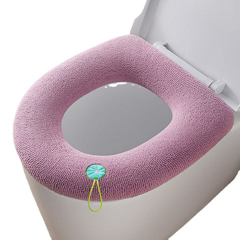 Toilet seat cushion four seasons thickened toilet cover knitted toilet seat cushion washable household toilet ring Winter （2pcs）