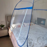 Pop Up Mosquito Net for Patio Bed Tent King Size Portable Mosquito Netting with Bottom Mesh Tent for Outside or Inside (Blue)