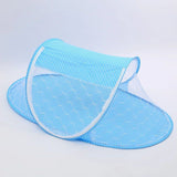 Baby Mosquito Net,Folding Crib Netting Baby Bedding Portable for Children Summer Supplies Infant Bed Net for Baby (Blue)