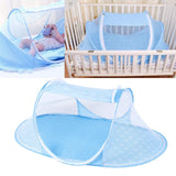 Baby Mosquito Net,Folding Crib Netting Baby Bedding Portable for Children Summer Supplies Infant Bed Net for Baby (Blue)