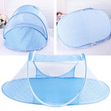 Baby Mosquito Net,Folding Crib Netting Baby Bedding Portable for Children Summer Supplies Infant Bed Net for Baby (Blue)