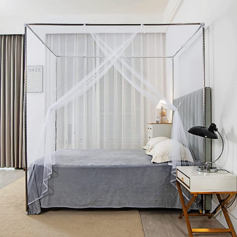 4 Corners Mosquito Net Princess Lace Poster Bedding Canopy Netting Full Sizes Netting White Bedding Home Decor Screen for Camping In Australia - Darrahopens