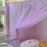 4 Corner Post Students Dorm Bunk Mosquito Net Bed Canopy Netting Students Bed Curtains for Student Dormitory School  (Purple) In Australia - Darrahopens