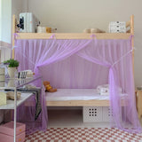 4 Corner Post Students Dorm Bunk Mosquito Net Bed Canopy Netting Students Bed Curtains for Student Dormitory School  (Purple) In Australia - Darrahopens