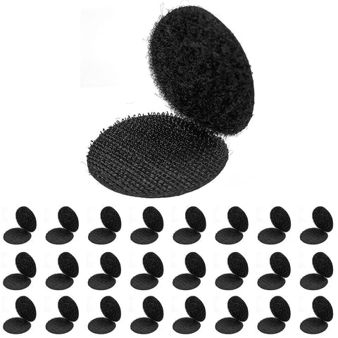 24 Pairs 1 Inch Round Hook and Loop Dots,Black Double Sided Sticky Tape Self Adhesive Nylon Sticky Back Strips Hook Loop Fasteners In Australia - Darrahopens