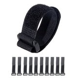 Fastening Nylon Strap with Buckle,10Pack Reusable Self-Adhesive Hook and Loop Cable Securing Straps,(1" x 8")