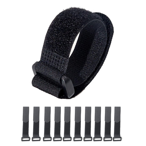 Fastening Nylon Strap with Buckle,10Pack Reusable Self-Adhesive Hook and Loop Cable Securing Straps,(1" x 8")