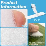 20 Sets Hook and Loop Tape Sticky Back, Double-Sided Adhesive Strip, Heavy Duty, Waterproof White Magnet Labels for Whiteboards