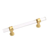 2 Pack Acrylic Drawer Pulls Kitchen Cabinet Handle Gold Dresser Drawer Pull Brushed Brass Cabinet Hardware