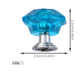 6 Pcs Crystal Glass Cabinet Knobs Diamond Shape Drawer Kitchen Cabinets Dresser Cupboard Wardrobe Pulls Handles (Light Blue) In Australia - Darrahopens