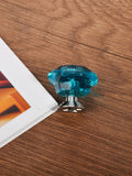 6 Pcs Crystal Glass Cabinet Knobs Diamond Shape Drawer Kitchen Cabinets Dresser Cupboard Wardrobe Pulls Handles (Light Blue) In Australia - Darrahopens
