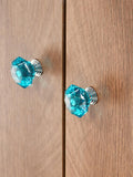 6 Pcs Crystal Glass Cabinet Knobs Diamond Shape Drawer Kitchen Cabinets Dresser Cupboard Wardrobe Pulls Handles (Light Blue) In Australia - Darrahopens