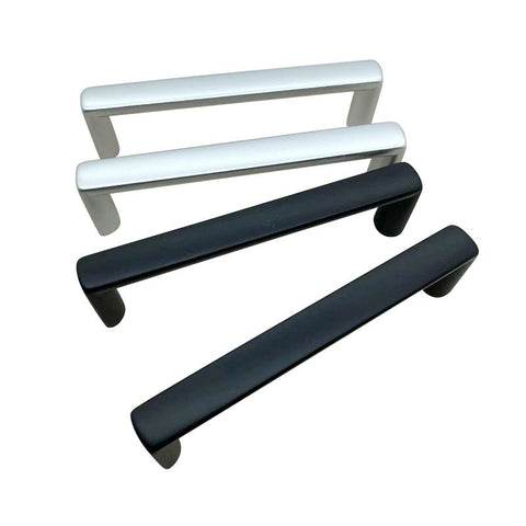 Square Cabinet Handles 4 Pack, Solid Kitchen Cabinet Pulls Drawer Pulls Kitchen Cabinet Hardware Flat Handles,Black and white