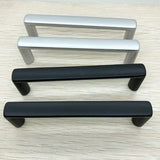 Square Cabinet Handles 4 Pack, Solid Kitchen Cabinet Pulls Drawer Pulls Kitchen Cabinet Hardware Flat Handles,Black and white