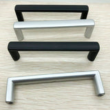 Square Cabinet Handles 4 Pack, Solid Kitchen Cabinet Pulls Drawer Pulls Kitchen Cabinet Hardware Flat Handles,Black and white