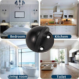 2 Pack Floor Door Stopper, Stainless Steel Sound Dampening Door Stop Bumper Wall Protetor Self Adhesive Screw Mount Anti-Collision