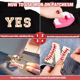 26 Pieces Glitters Patches Iron on Letters Chenille A-Z Patches Decorative Repair Embroidered Patches Personalized Sew On Patches