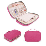 Jewelry Organizer Bag Travel Jewelry Storage Cases for Necklace, Earrings, Rings, Bracelet, Rose Pink