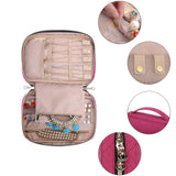 Jewelry Organizer Bag Travel Jewelry Storage Cases for Necklace, Earrings, Rings, Bracelet, Rose Pink